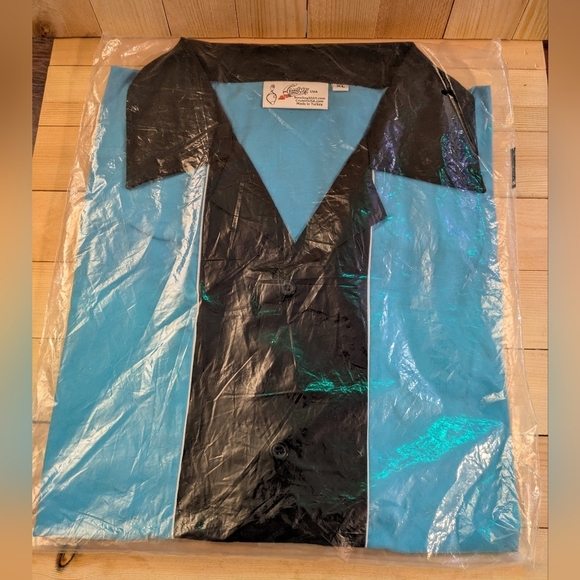 Cruising Blue and Black Bowling Shirt Size XL - Picture 2 of 5